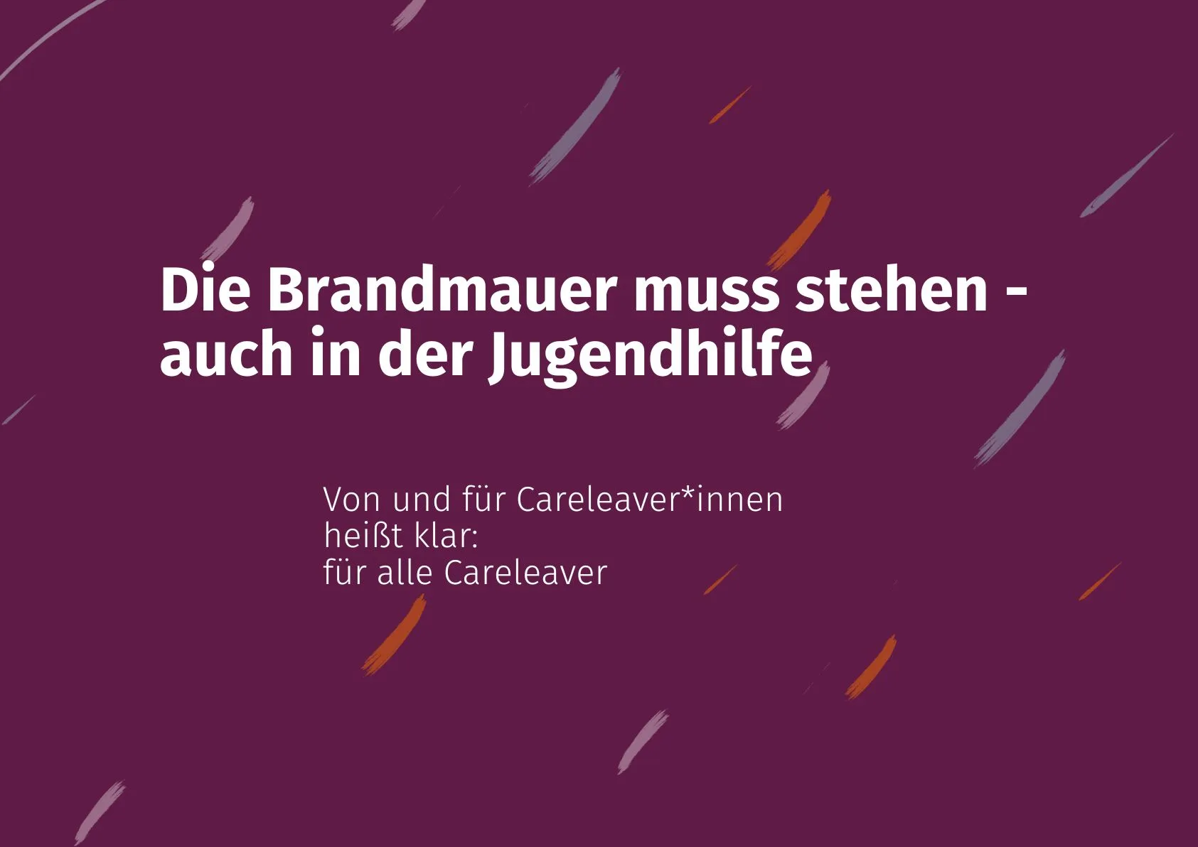 Die Brandmauer muss stehen!