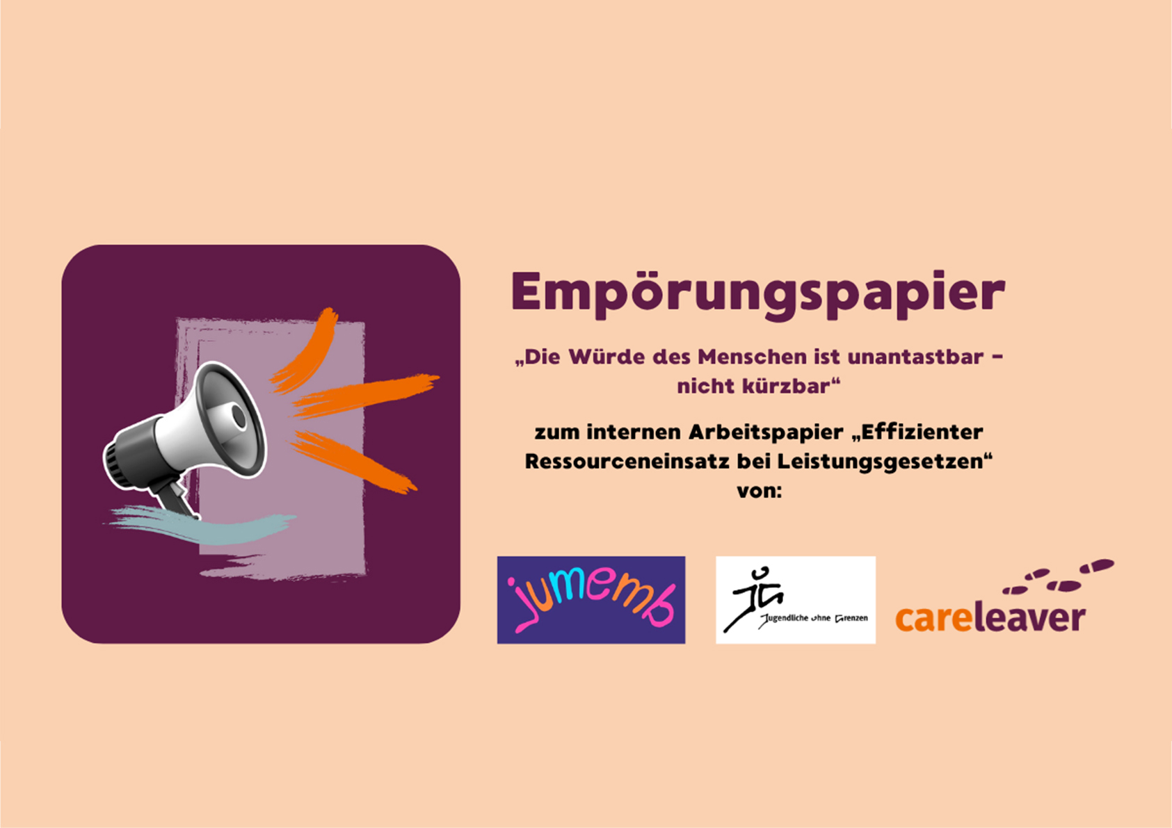 Empörungspapier „Die Würde des Menschen ist unantastbar – nicht kürzbar!“
